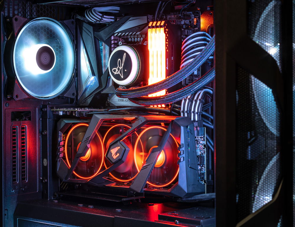 The finished build with a "Fire and Ice" theme.