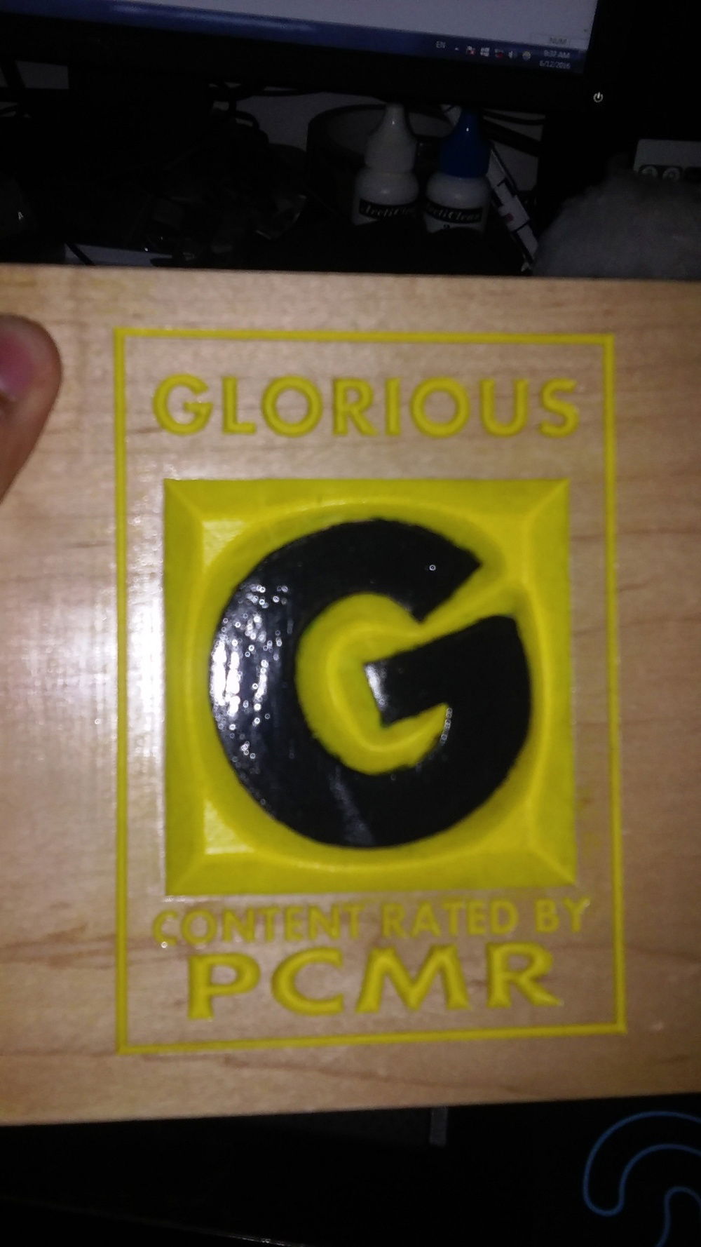 PCMR Plaque I made for a School Project