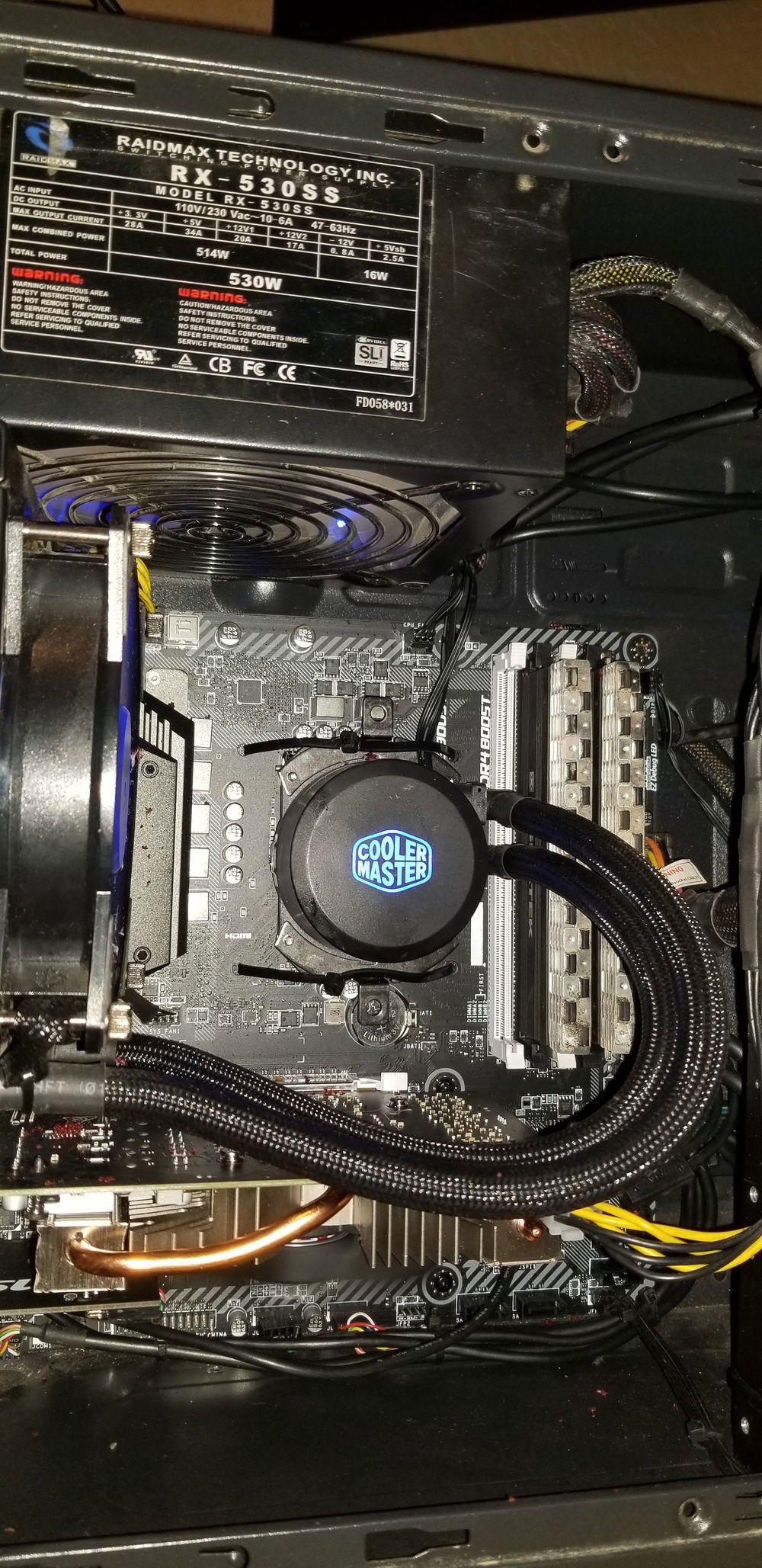 Ignore the cpu cooler zip ties 
But cable management is pretty good