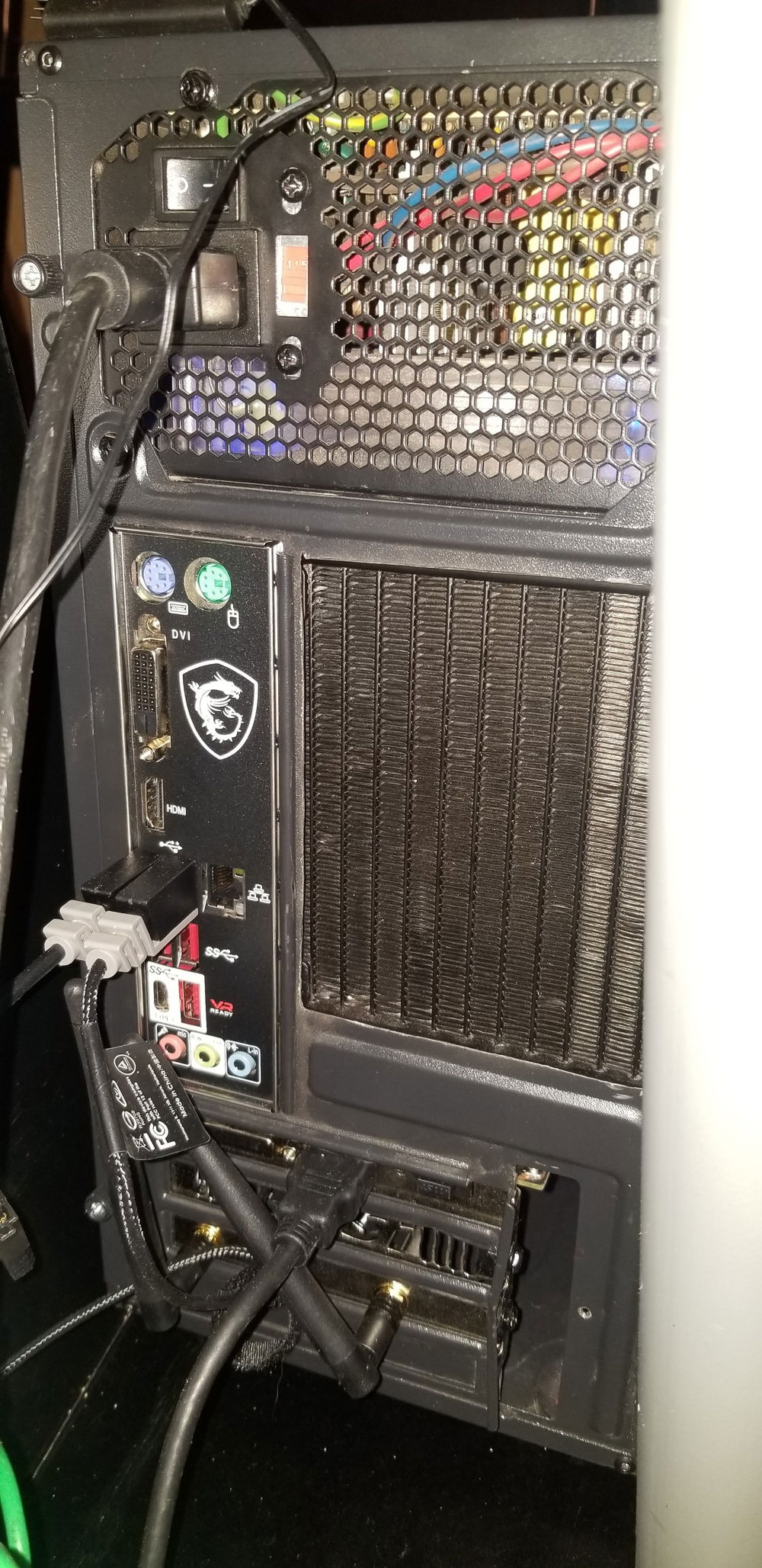 Rear of pc
