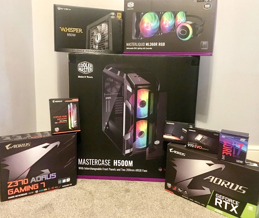 All of the parts used for the build