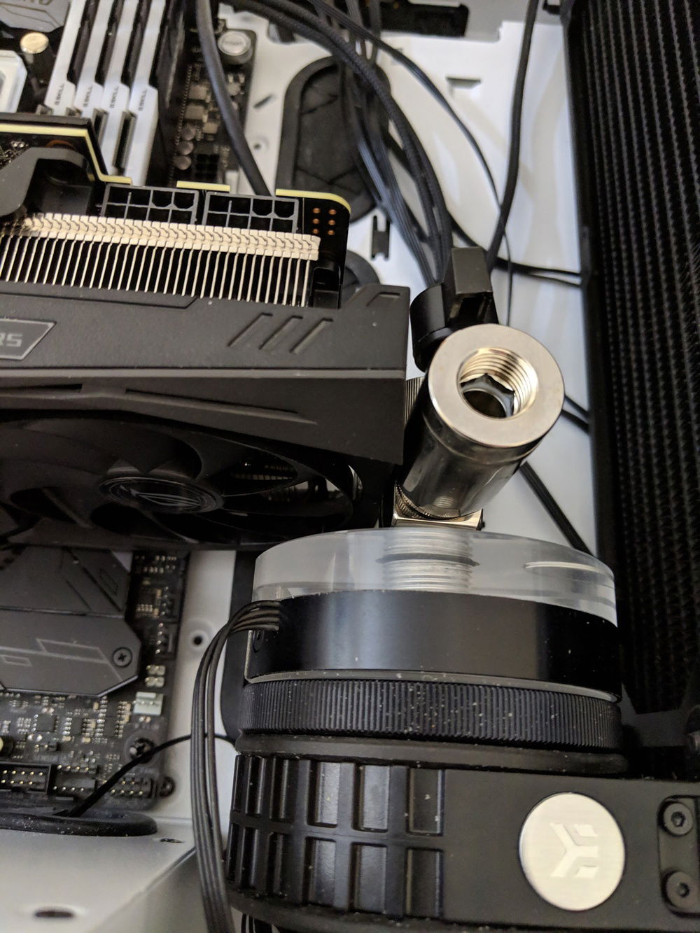 testing the clearance on the drain.