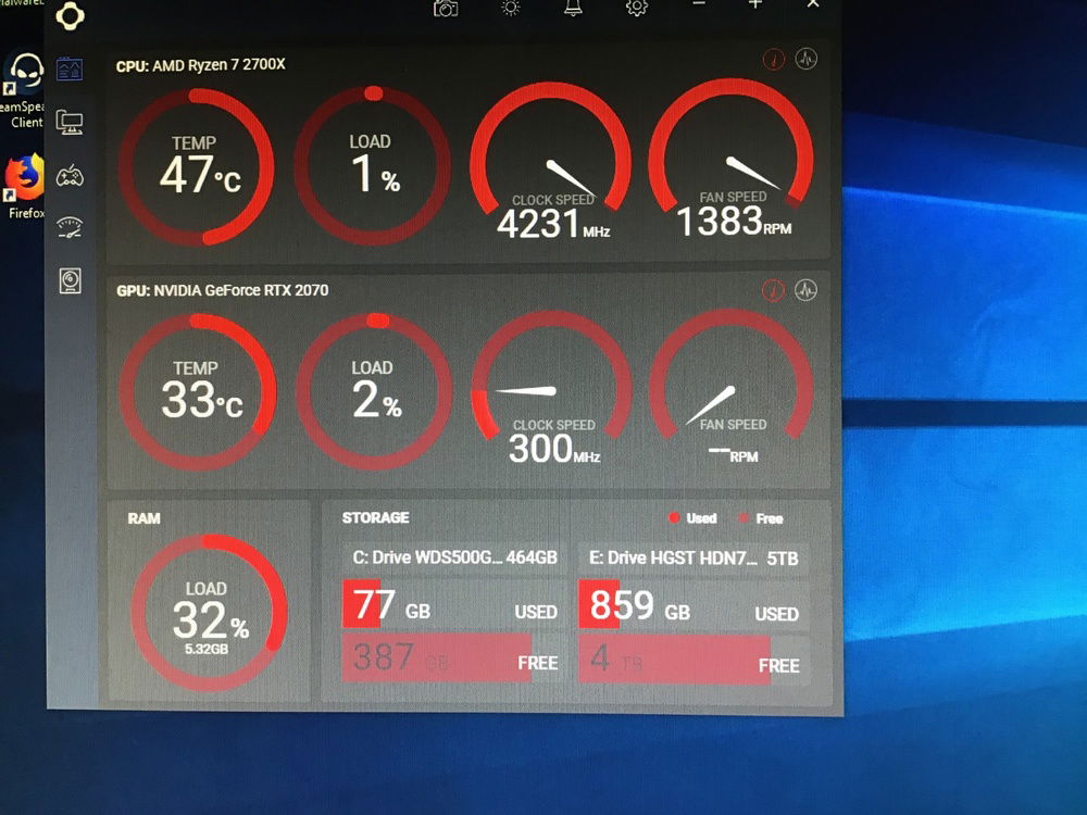 Pc temp and frequency at idle