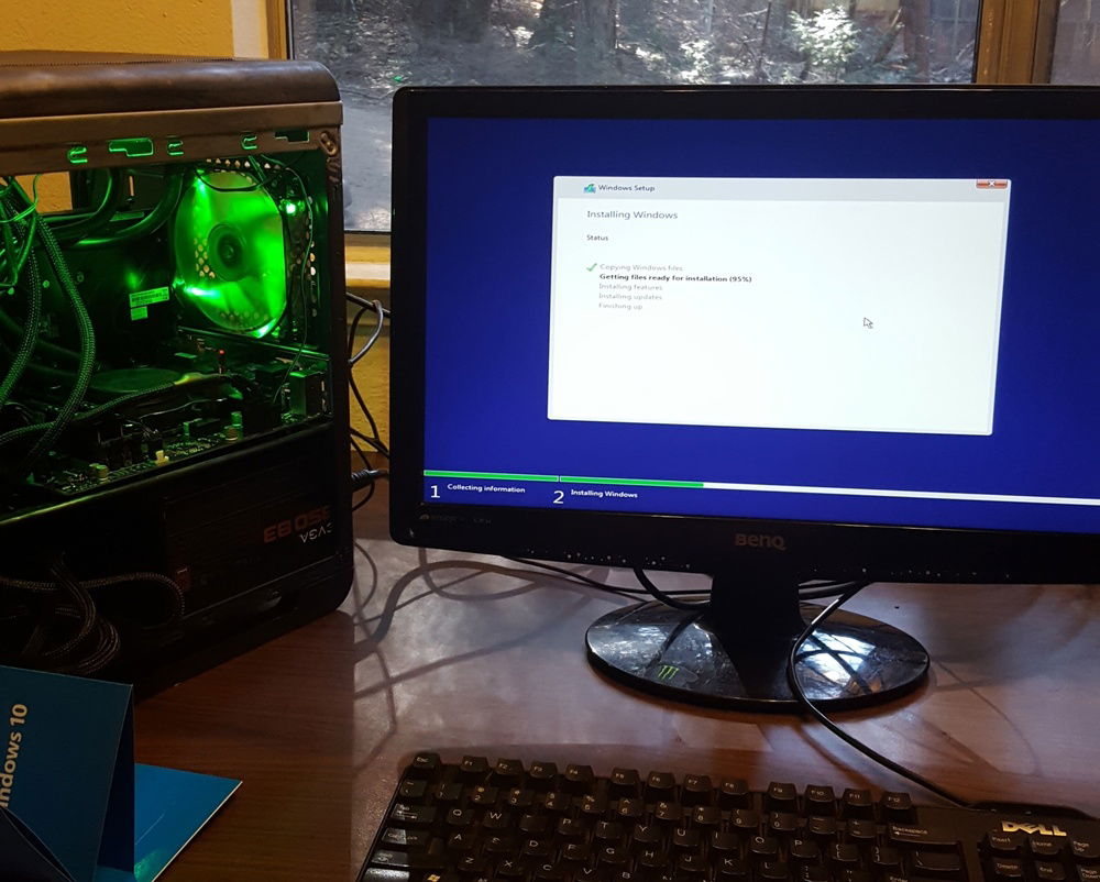 Getting the system up and running, after the rest of my new hardwear came in. Man I miss Win7.