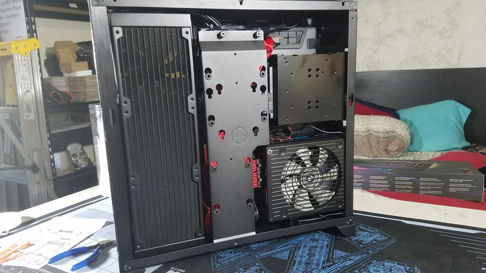 Final setup, rear, with cover.