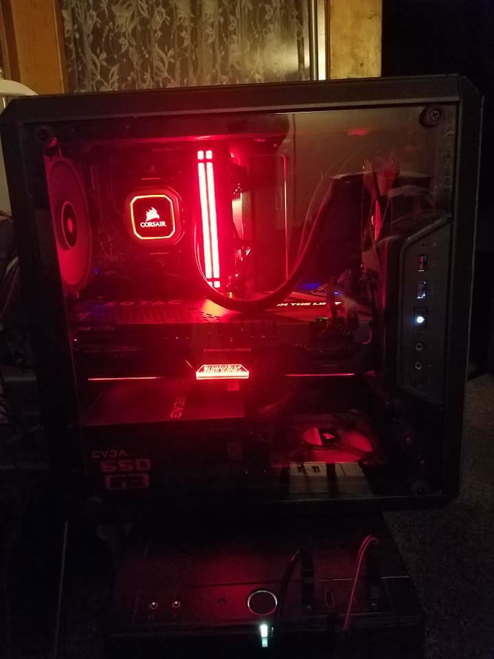 looking inside the case from the side with its window on.