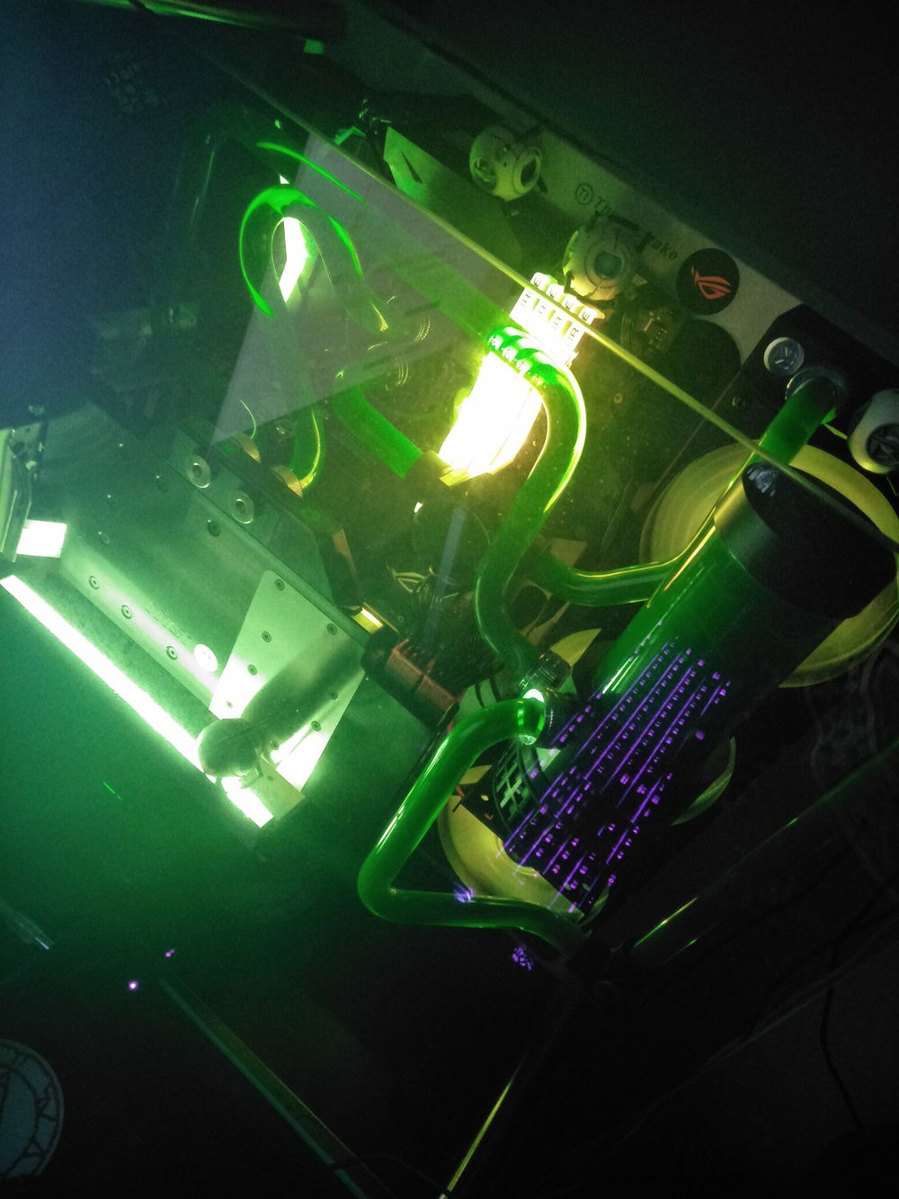 just the pc dim lighting it is really hard to get a photo with all the RGB going on