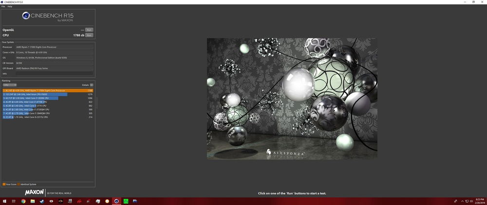 Cinebench run