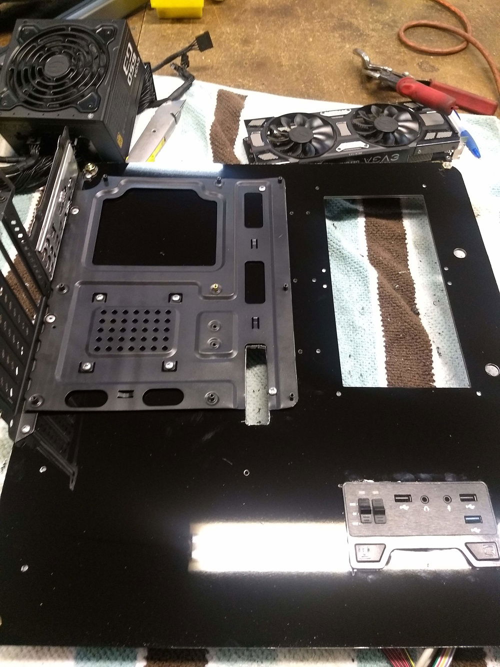 Installed Donor mainboard chassis to wall mount panel.