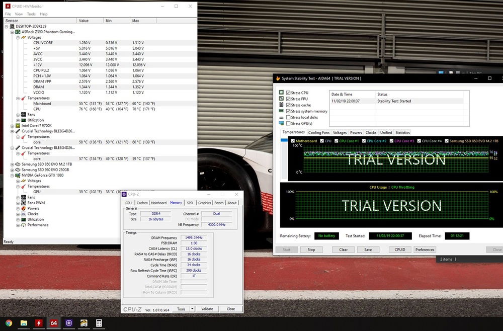 Got to a stable 15-16-34-1T 3GHz on the 2666 ballistix Elite with D9RGG chips @ 1.35V