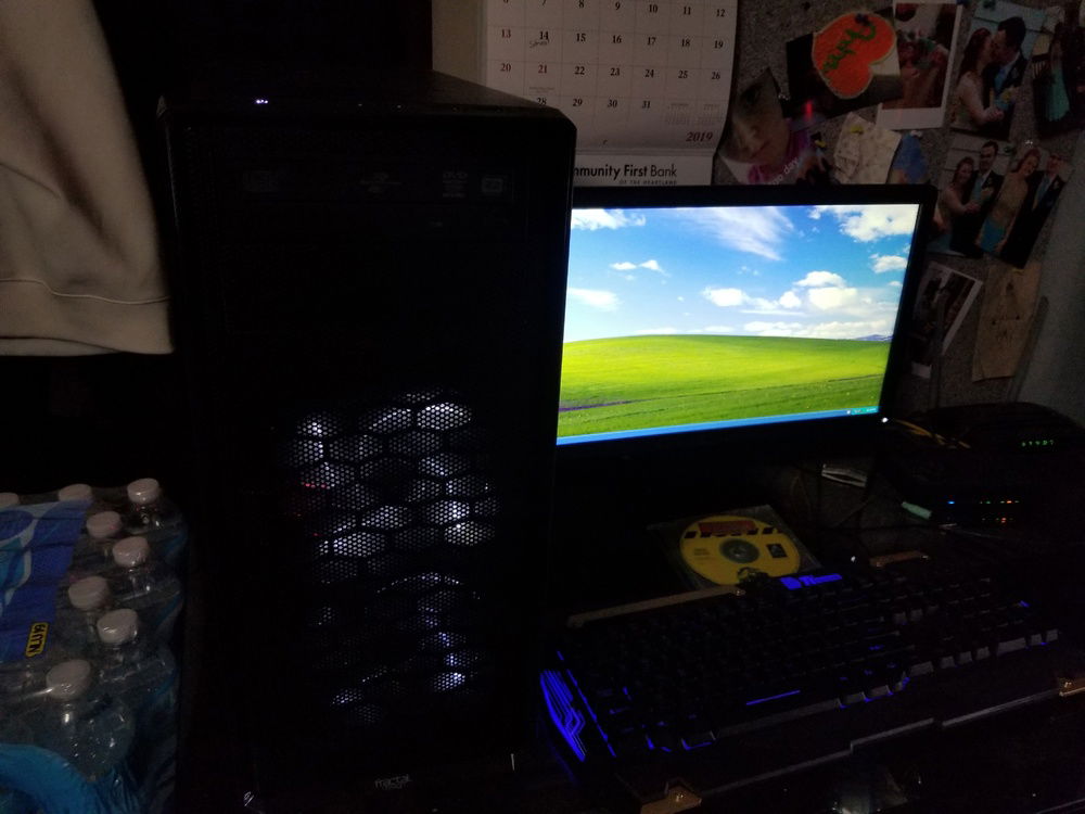 Another view of the front of the case and monitor