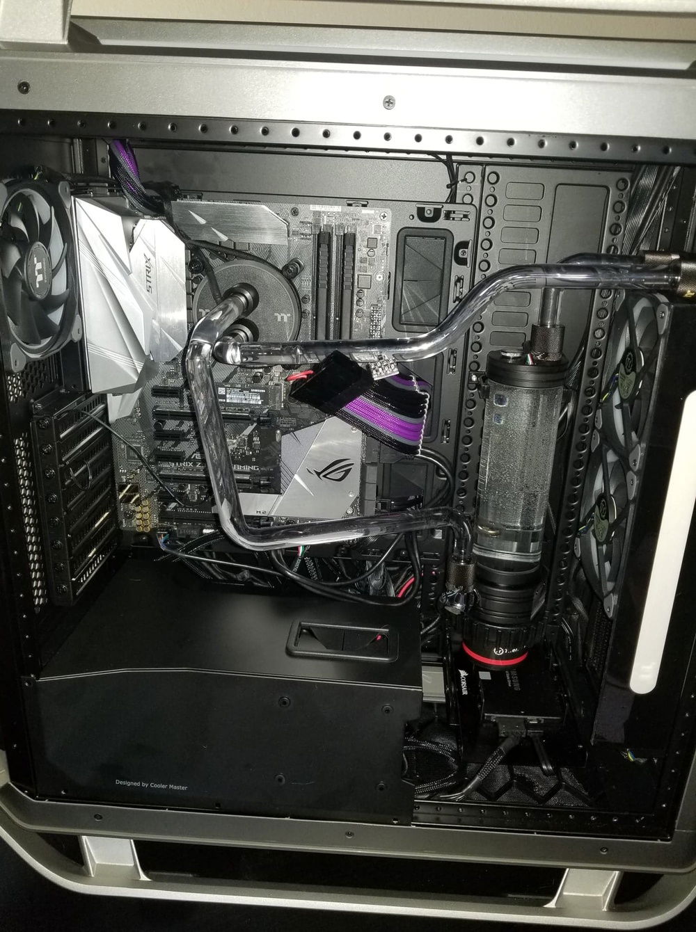 priming the water loop. First time bending. Not the best design. has been re-done since this.